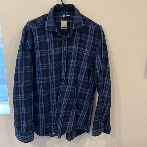 HAUPT Men’s blue and black flannel from Germany! - Picture 1 of 2